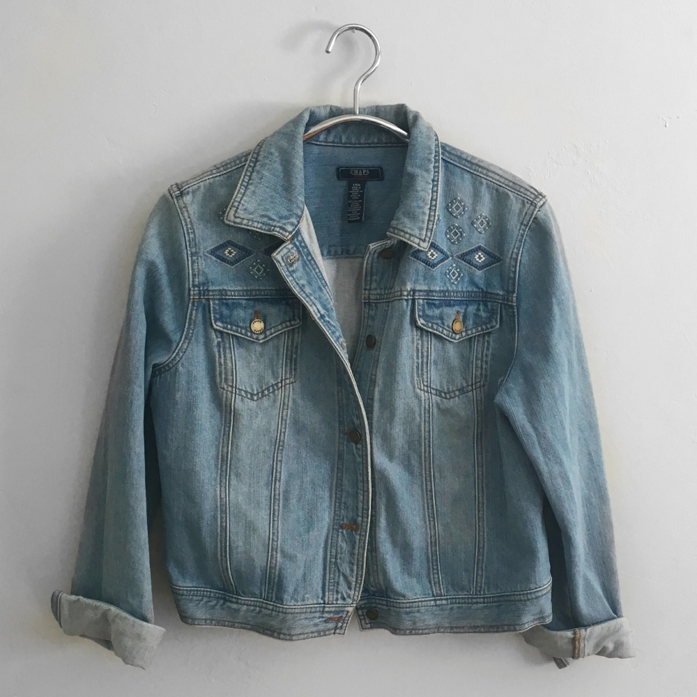 Aztec Embroidered Denim Jacket